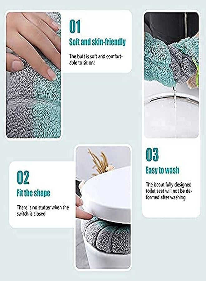 OANGO Washable Soft Warmer Toilet Seat Cover | Toilet Seat Cushion Mat | Toilet Seat Lid Cover Pads | Western Toilet Lid Cover | Toilet Cover | Toilet Lid Cover | Random Color - Image 5